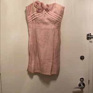 Arden B Pink Rosette strapless dress